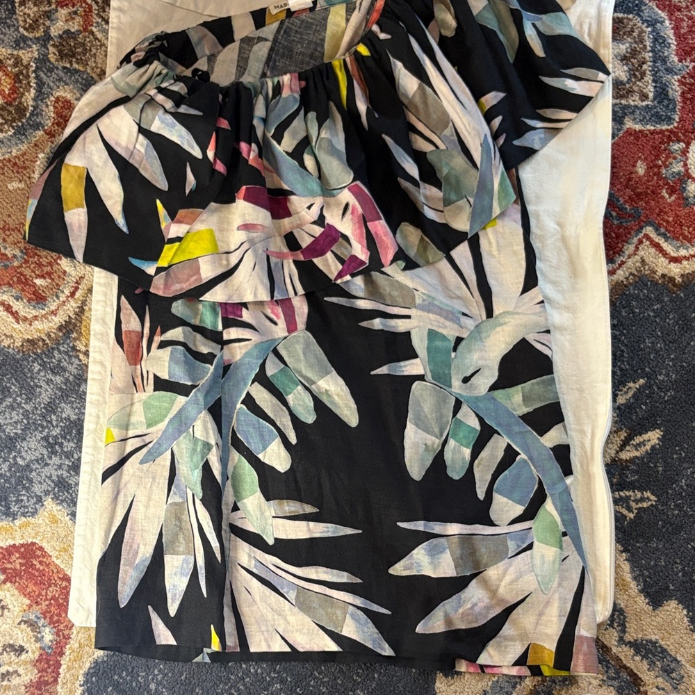 Mara Hoffman Multicolor Tropical Patterned Linen … - image 2